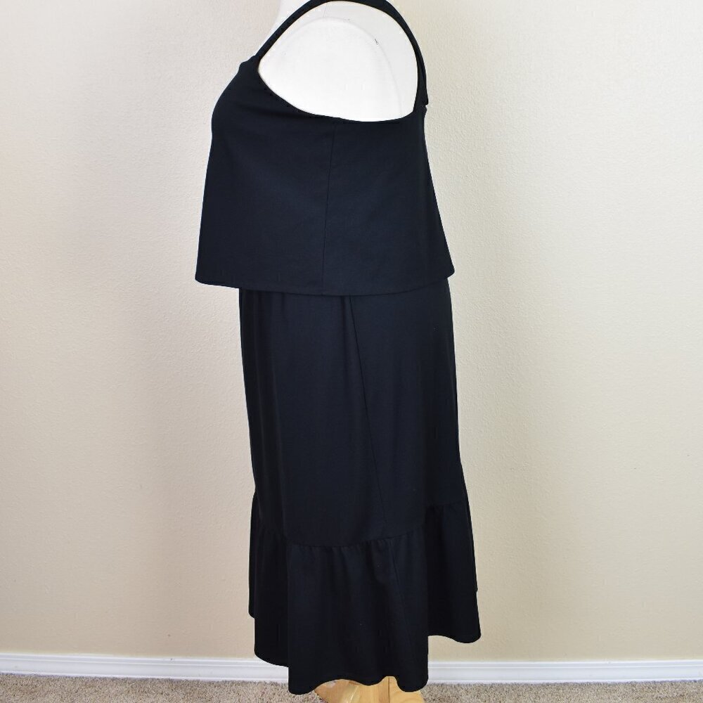 J. Jill Jersey Midi Tiered Dress Black - XL - Picture 4 of 9